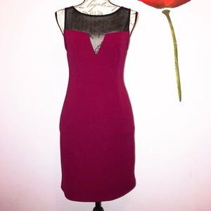 Forever 21 Maroon dress with see through v-cut